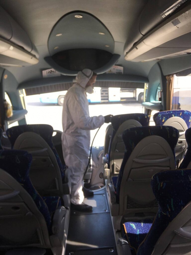 απολύμανση λεωφορείου